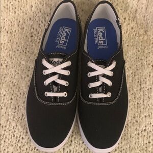 Keds Champion women’s classic black and white sneakers, size 8.